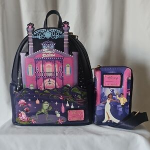 Disney Tiana's Palace Backpack and Wallet Set - Pink and Purple